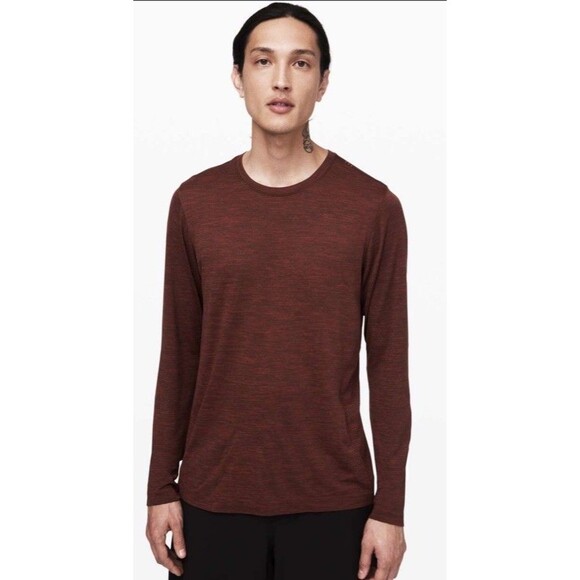 Lululemon (L) Metal Vent Tech Long Sleeve Shirt Active Gym Training Red Workout - Picture 1 of 13